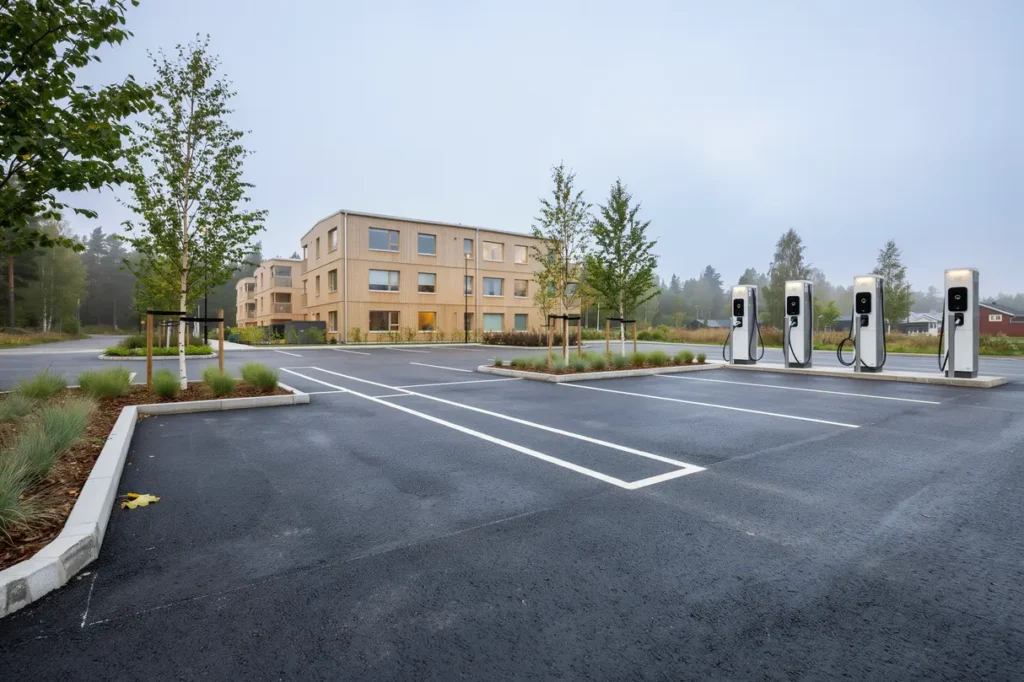 utbyggnad av kundparkering med laddplatser i jakobsberg j rf lla